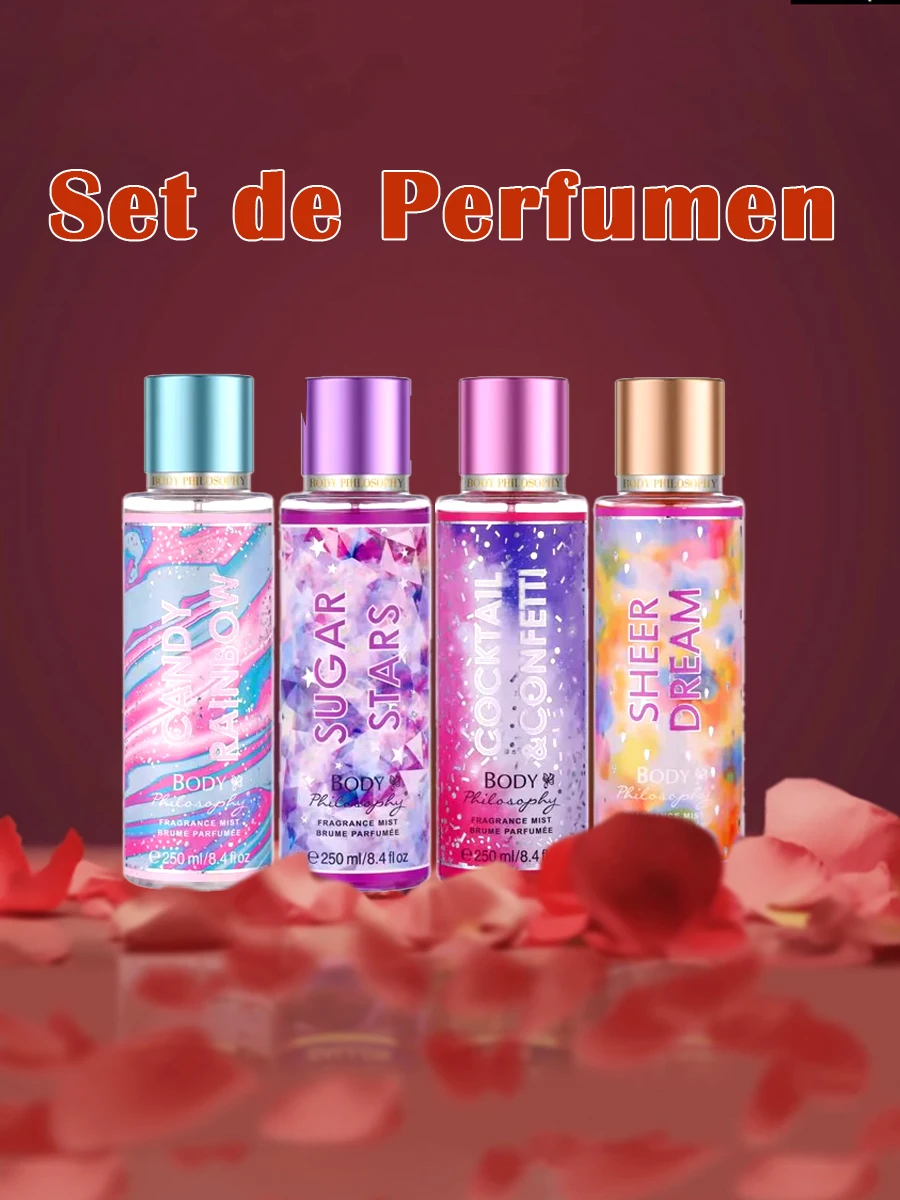 1 Set 4 Pieces Perfume Women Spray 250ml Body Milk Fragrance Body Spray Fragrance Fruity And Floral Lasting Fragrance Perfume Man