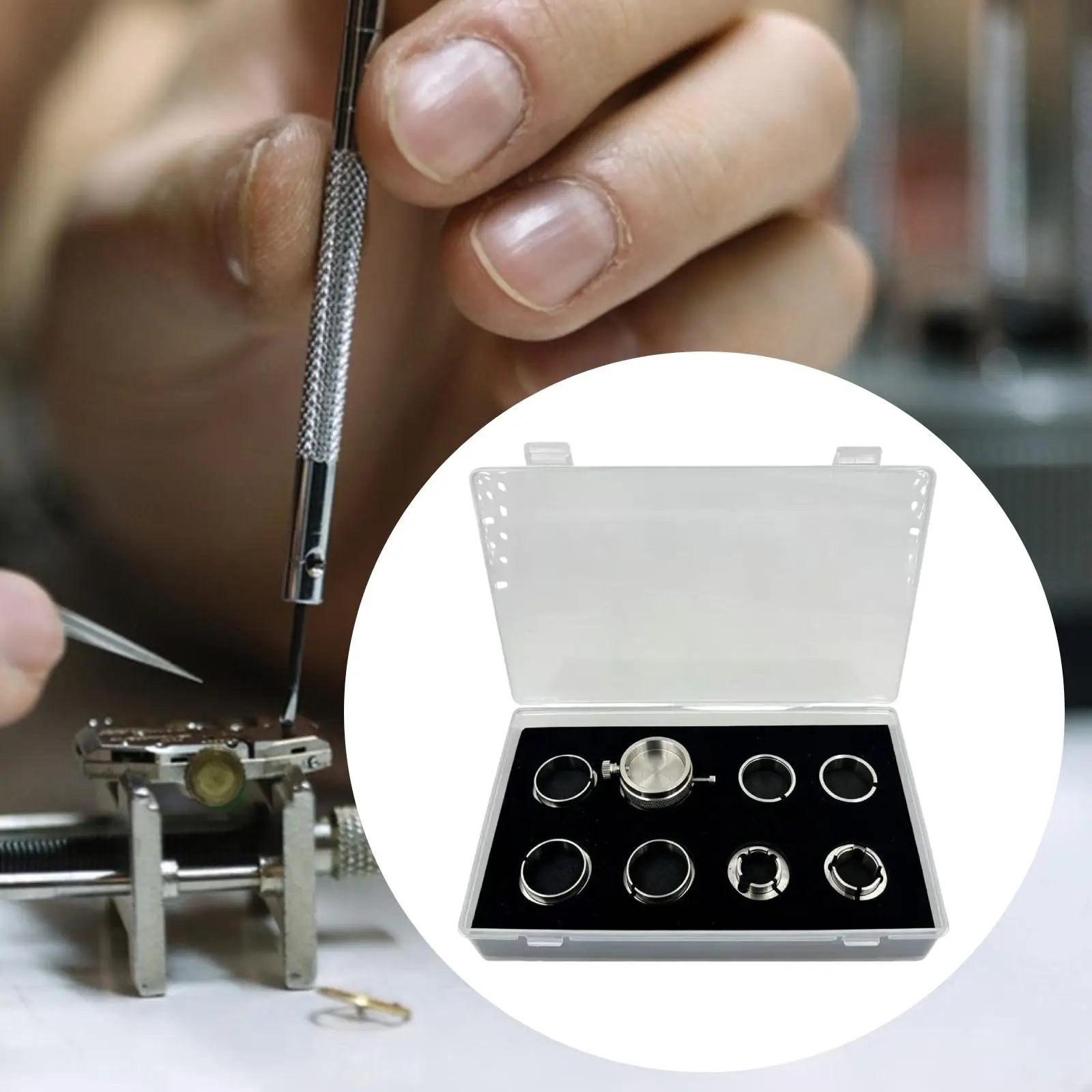 

Comprehensive Watch Movement Maintenance Tool Set Steel Base Holder Watch Parts and Accessories for Watchmakers