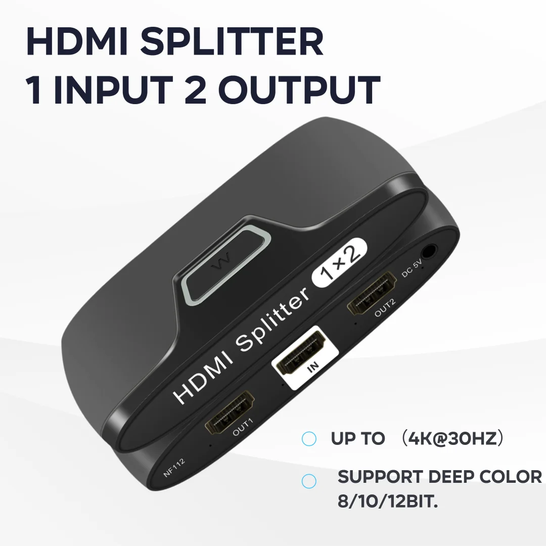

HDMI Splitter 1×2 Full HD 2160P HDR Extender 1 in 2 out HDMI 2.0 4kx2k/60Hz，Support HDCP 2.2 for PC，DVR，HDTV ，STB，DVD，pro