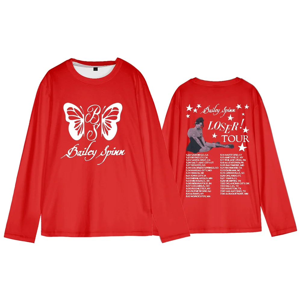 بيلي سبين لوزر جولة 2025 ميرش جولة الرقبة طويلة الأكمام تي شيرت رجل/امرأة تي شيرت جولة الرقبة تي شيرت