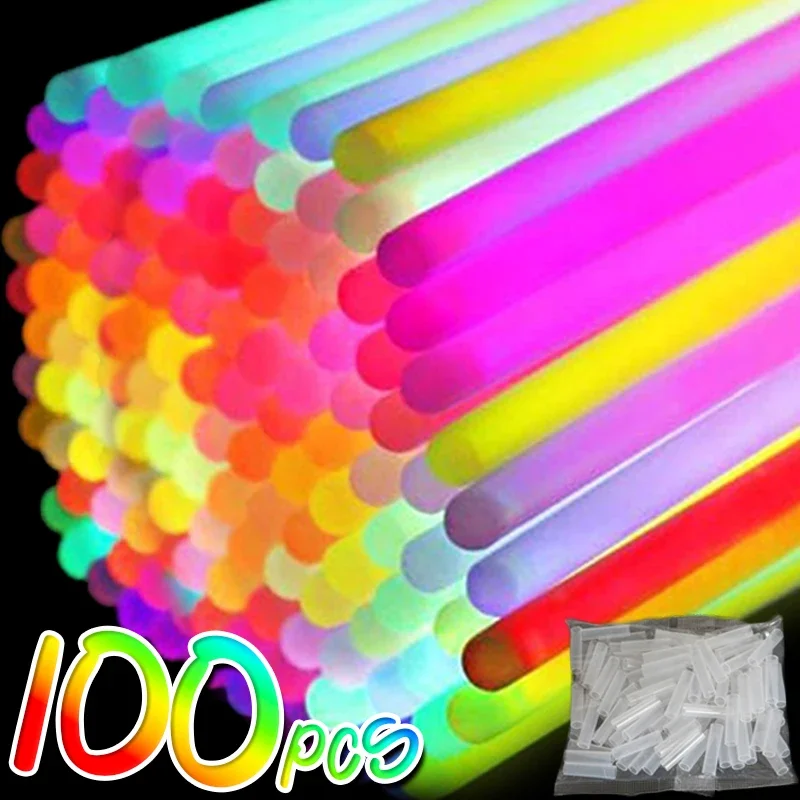 

Colorful Fluorescence Sticks Glowing in The Dark Stick Multicolor Luminous DIY Bracelet Necklace Glowstick Party Decor Wholesale