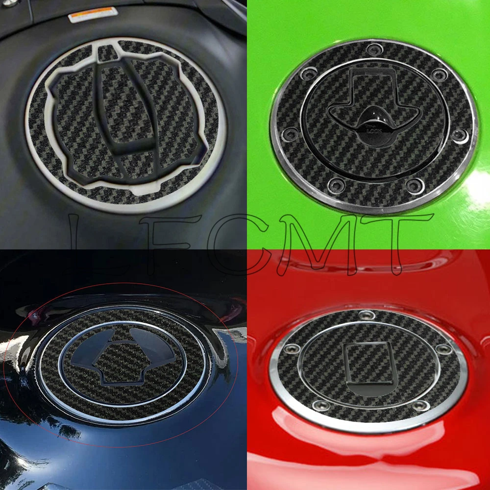 Carbon Fiber Fuel Tank Pad Oil Gas Cap Protector Sticker Fit for Kawasaki Z750 Z1000 ZXR250 Ninja 400 ZX6R  ZXR750 ER6N ZZR600