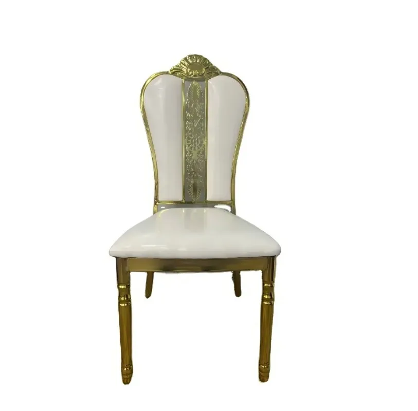 

Modern golden luxury stainless steel hotel banquet wedding party dining chair, new style styling