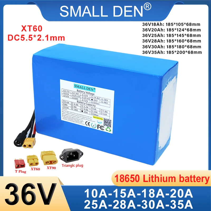 New 36V 10Ah 15Ah 18Ah 20Ah 25Ah 28Ah 30Ah 35A 18650 Lithium battery pack 10S High capacity 42V Electric tool motorcycle scooter
