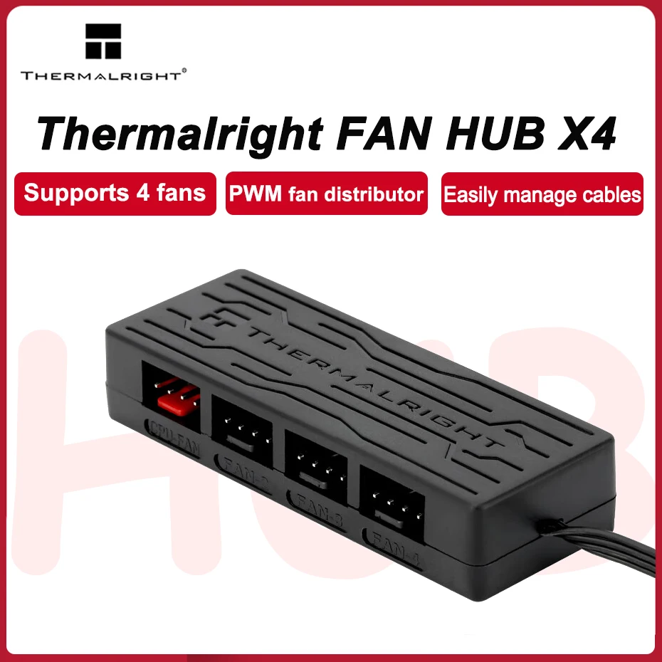 

Thermalright PWM вентилятор-концентратор X4 поддержка PWM-вентиляторов аксессуары для вентилятора с контролем температуры кабель вентилятора разветвитель-адаптер