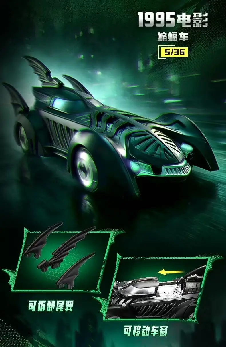 BLOKEES Original Batmobile Blind Box DCBatman E03 1:64 Maßstab Automodell DIY Zusammenbaubares Spielzeug 1995 Filmthemen-Sammlung Fan-Geschenke – Detail 5