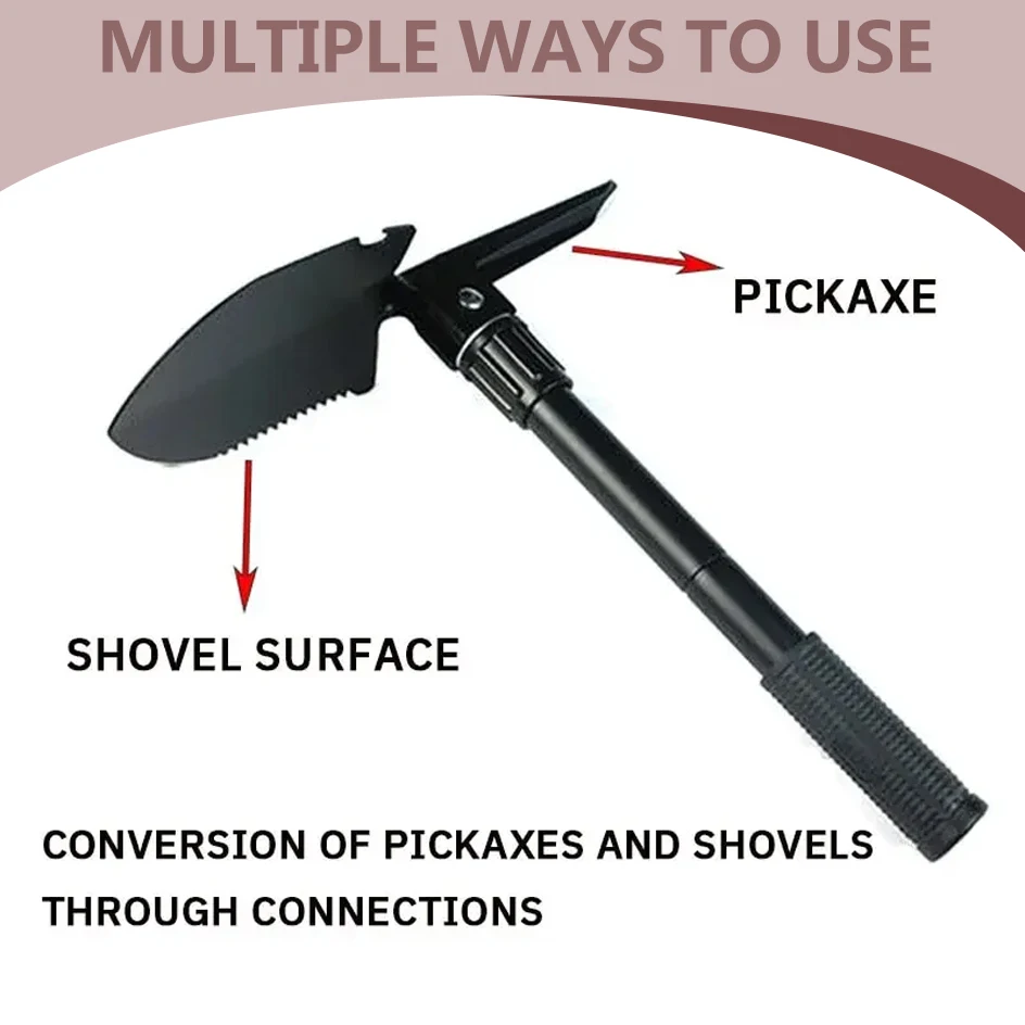 1pcs Foldable Camping Shovel Outdoor Survival Engineer Shovel Portable Multifunction Military Tactical Shovel Gardening Tools