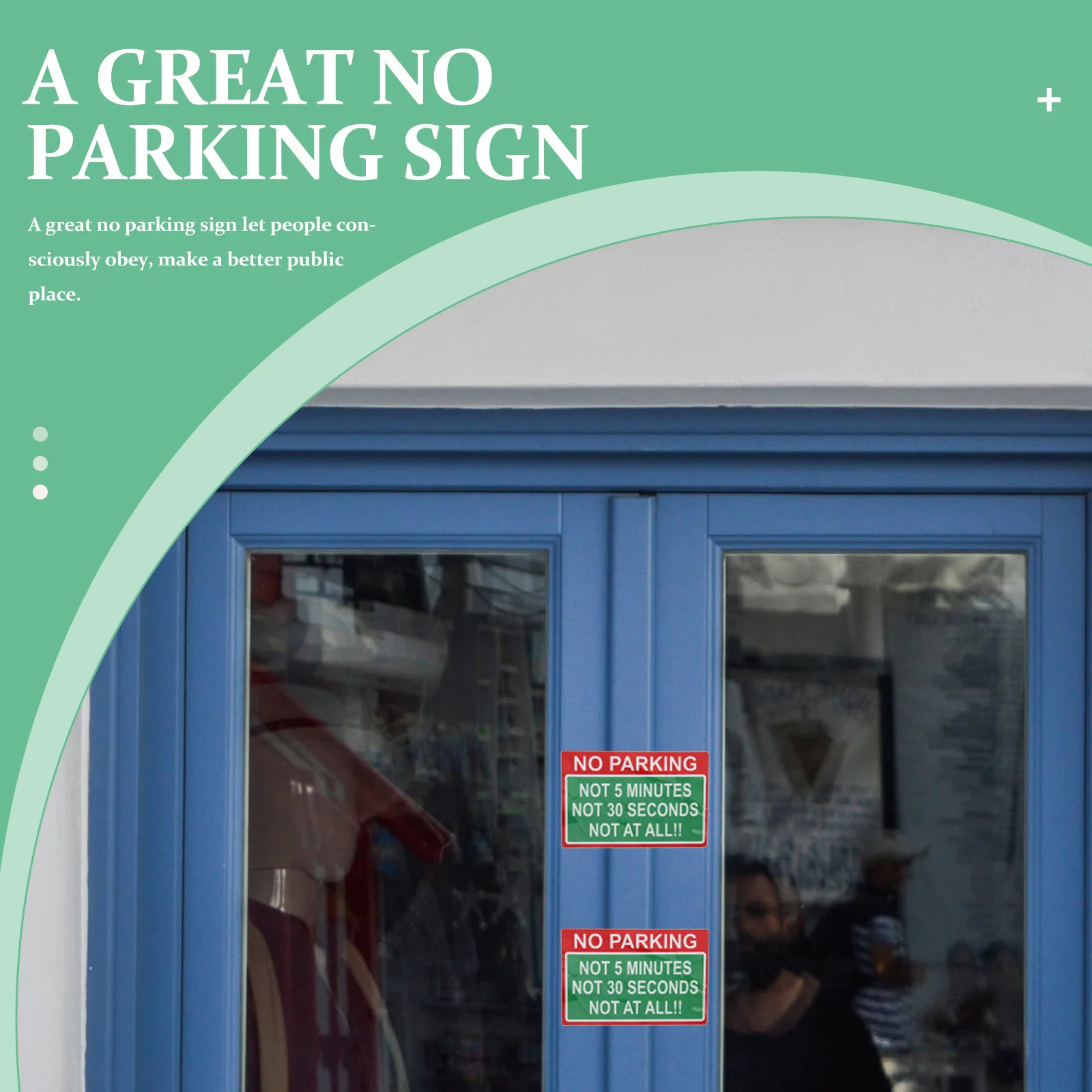 2pcs No Parking Sign Car Sticker Waterproof Pvc For Entrance Safety Warning Reminders Vehicle Sticker