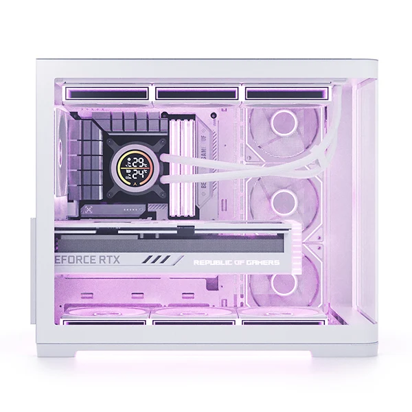 Abco Ud50C حافظة Lucid Ambient منحنية بالكامل Argb Btf باللون الأبيض