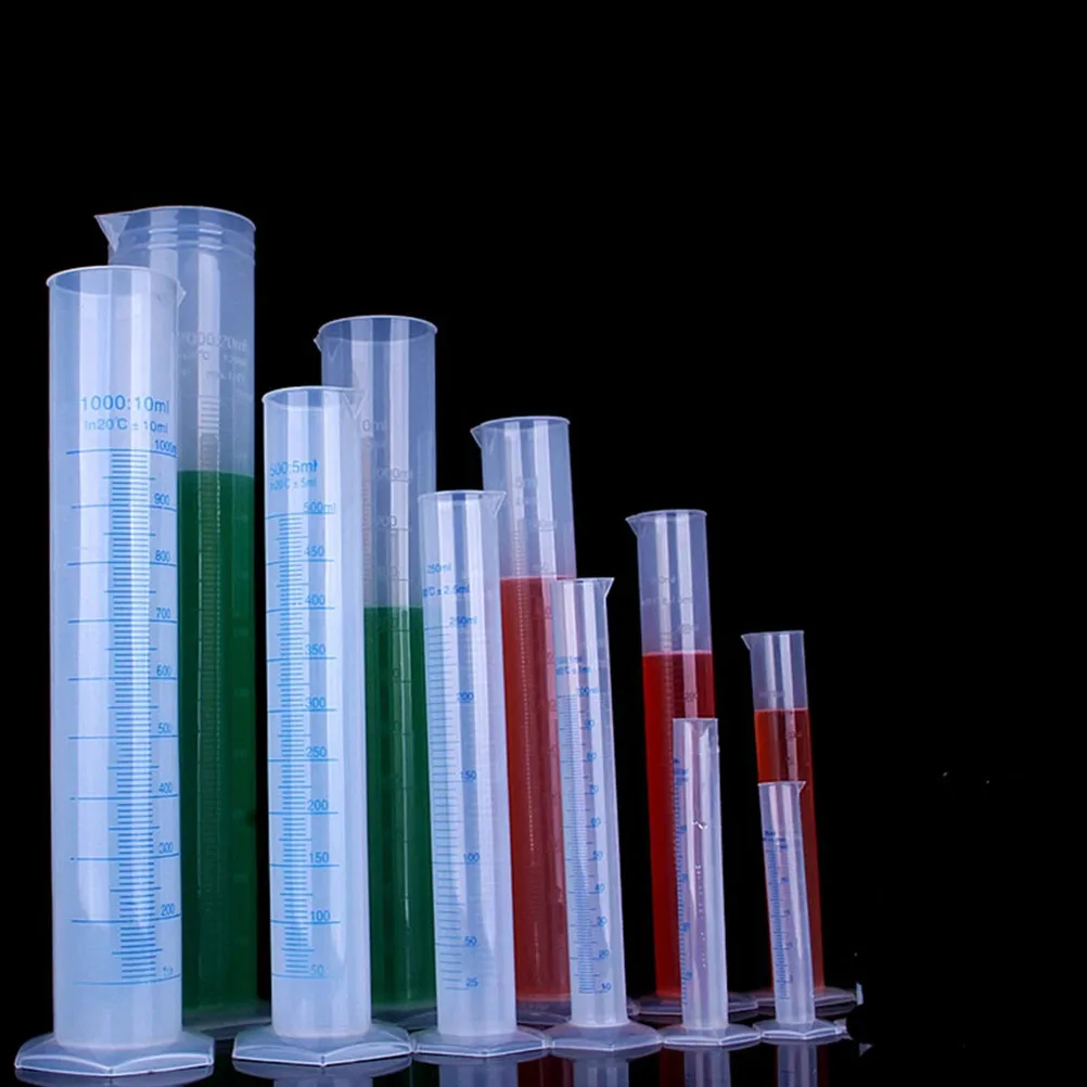 

With Scale Measuring Cylinder Plastic Graduated Practical Cup Laboratory Supplies Professional for Chemistry Accessory