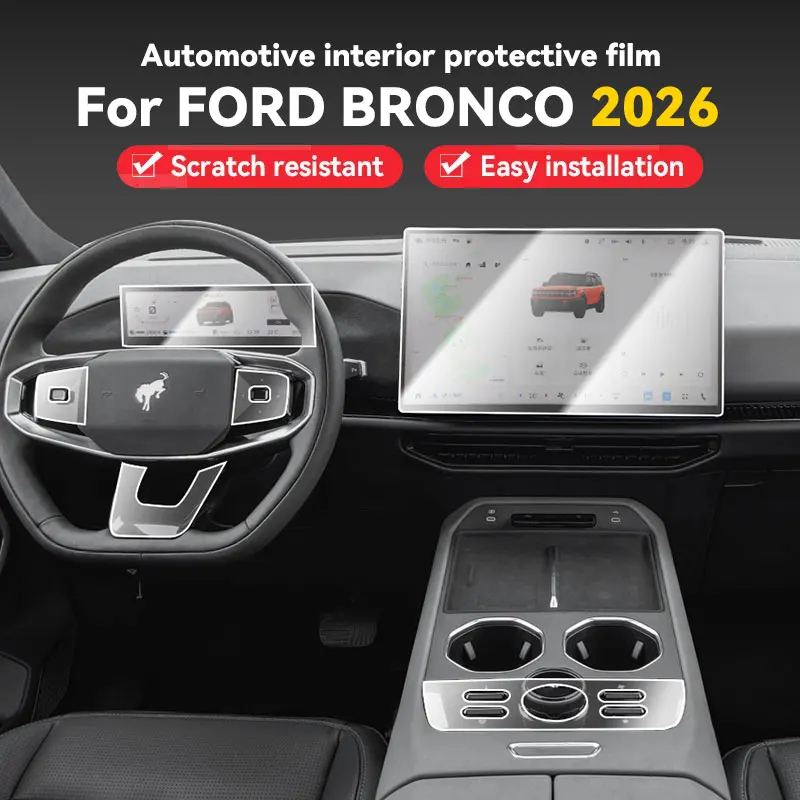 

For Ford BRONCO 2026 TPU Transparent Protect Film Interior Sticker Center Console Navigator Gear Panel Car Accessories