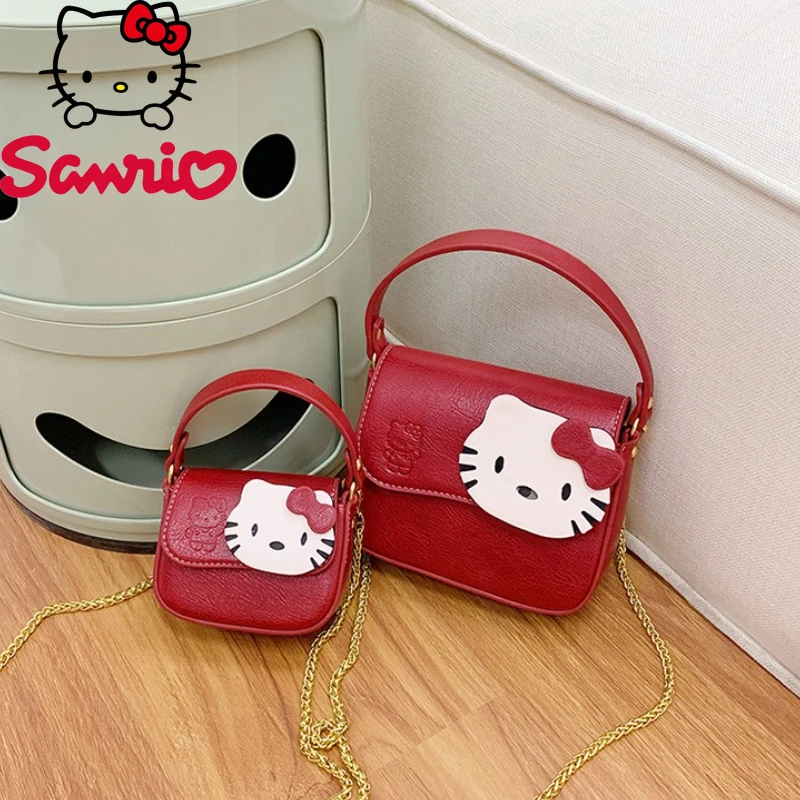 

Hellokitty 2026 New Women's Handbag Fashion High Quality PU Girls' Cross Shoulder Chain Bag Cartoon Versatile Mini Shoulder Bag