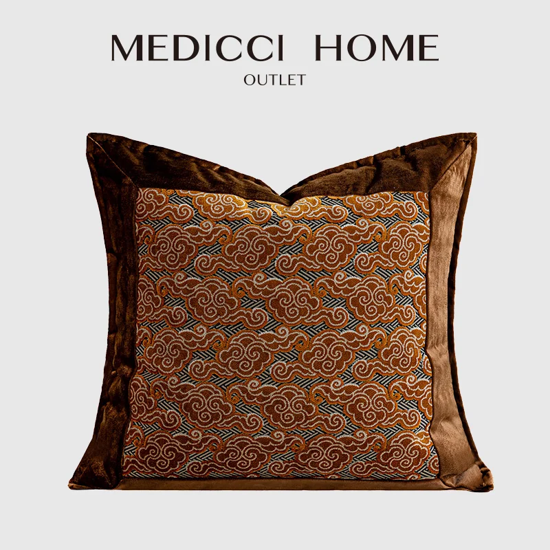 

Medicci Home Gold And Black Floral Tapestry Design Lumbar Pillow Cover Luxury Italian Cut Velvet Cushion Case For Villa Hotel