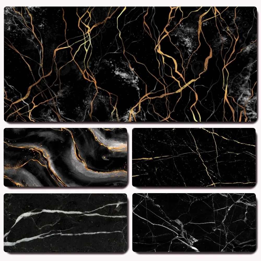 

Черный Мраморный коврик для мыши, настольные Коврики для игр, большой компьютерный нескользящий коврик для мыши