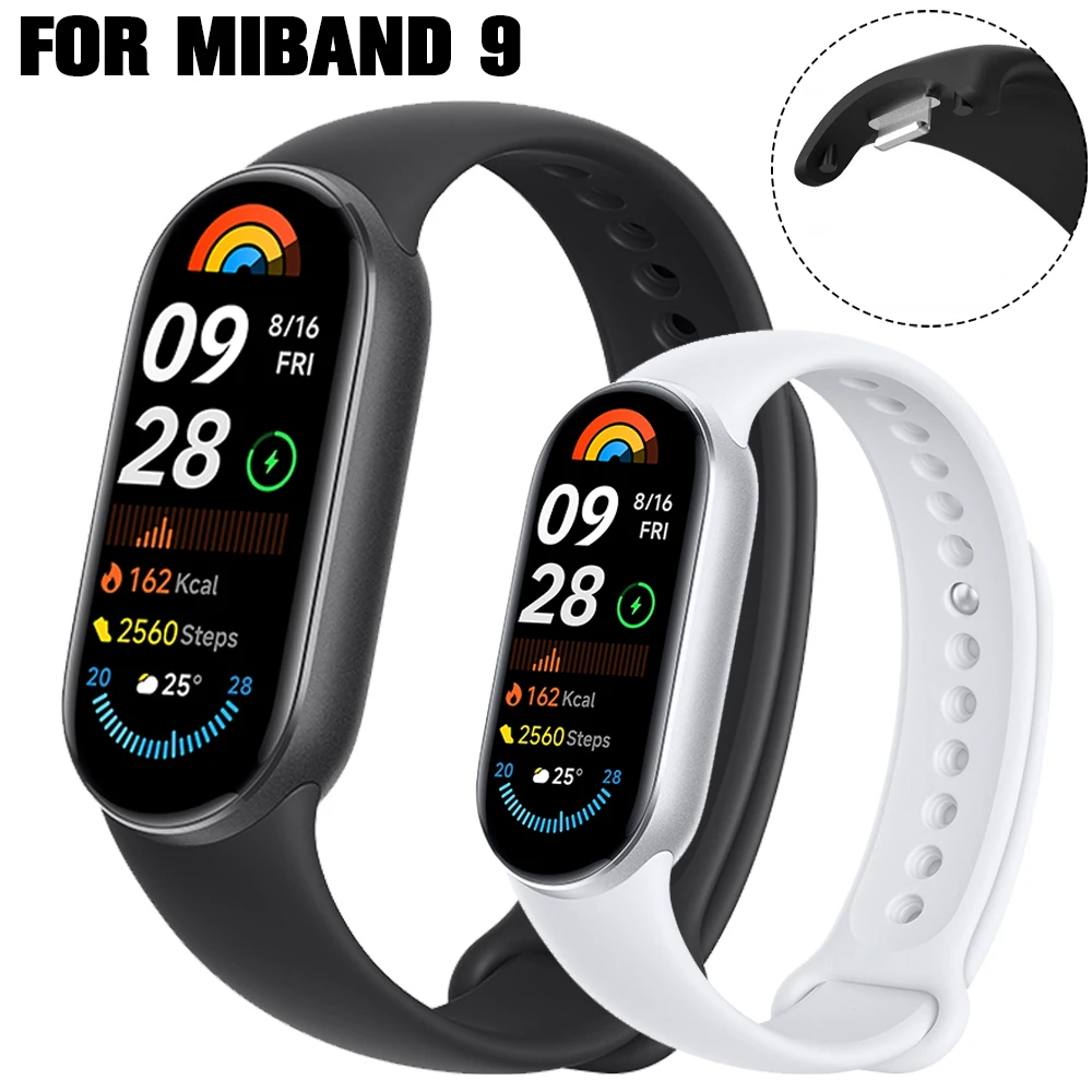 

Original Silicone Strap for Xiaomi Mi Band 9 Bracelet Sport Watch Replacement Wristband for MiBand 8 NFC Smart Watch Wrist Belt