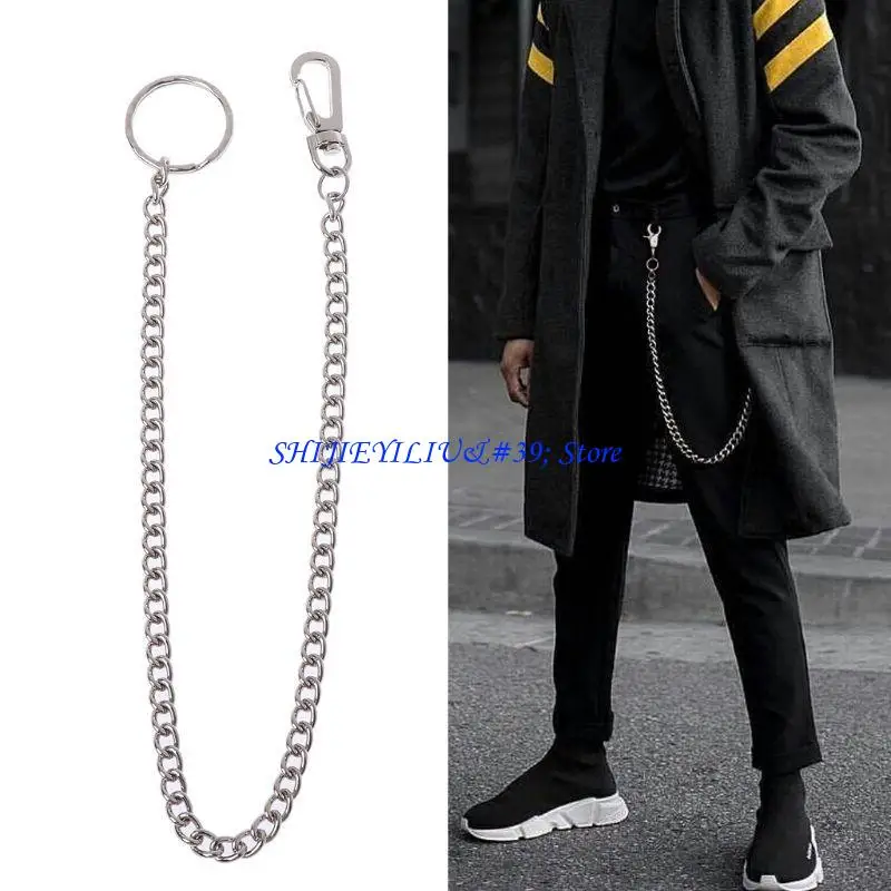 E21F Hip Hop Trousers Chains Gothic Rock Motorcyle Jean Punk Wallet for Key Cha