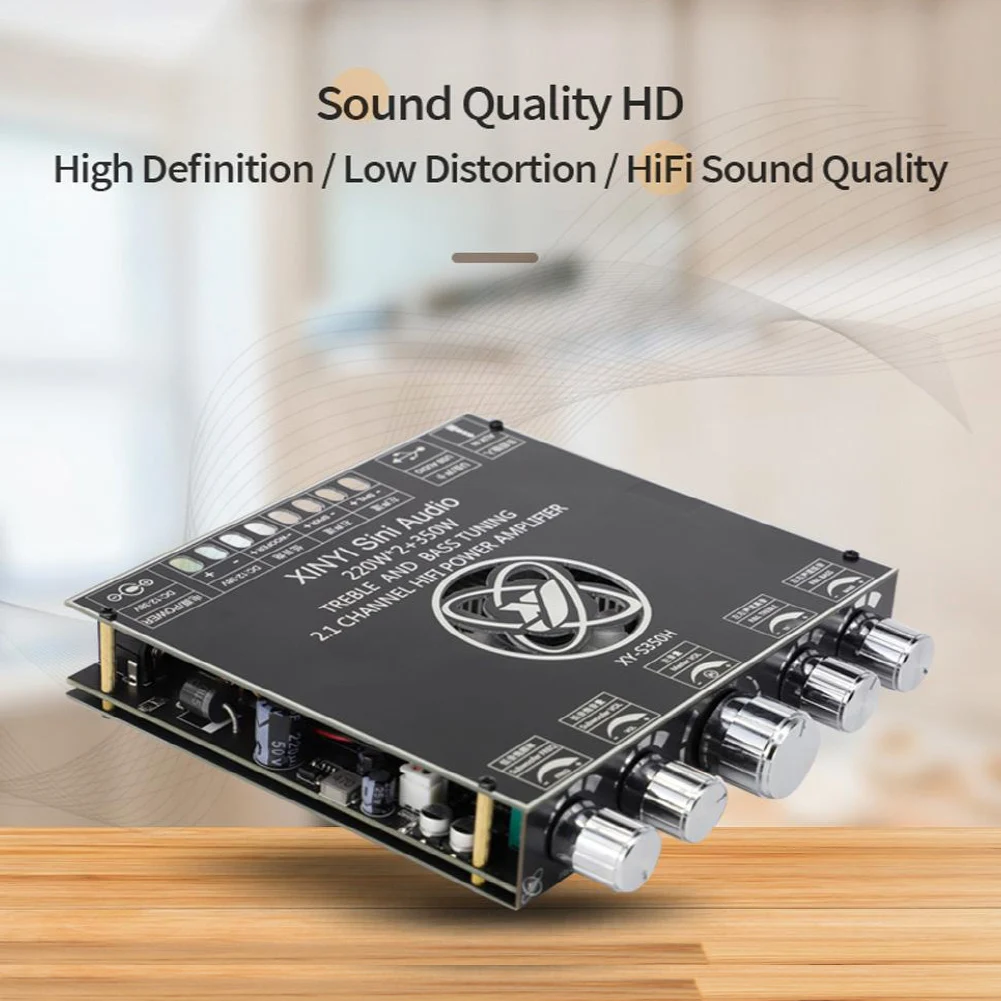 XY-S350H Control de aplicaciones 220Wx2+350W Amplificador 2.1 Placa de audio inalámbrica de doble canal