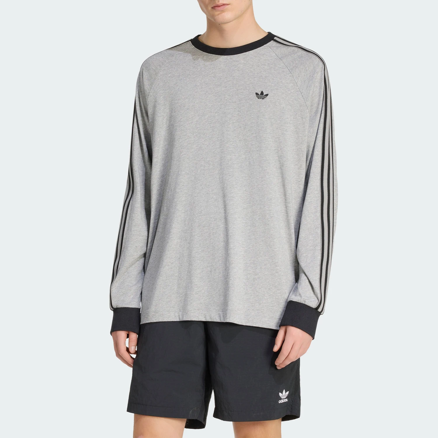 Adidas Authentic Three Leaves Men's Round Neck Pullover Sports Long Sleeve Top KV4703