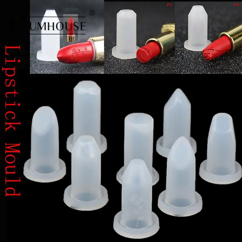 1pc 12.1mm Lipstick Mold Silicone DIY Lip Balm Cosmetic Mould Holder 8 Type Good Use Lipstick Mould DIY Craft Tool Handmade Mold