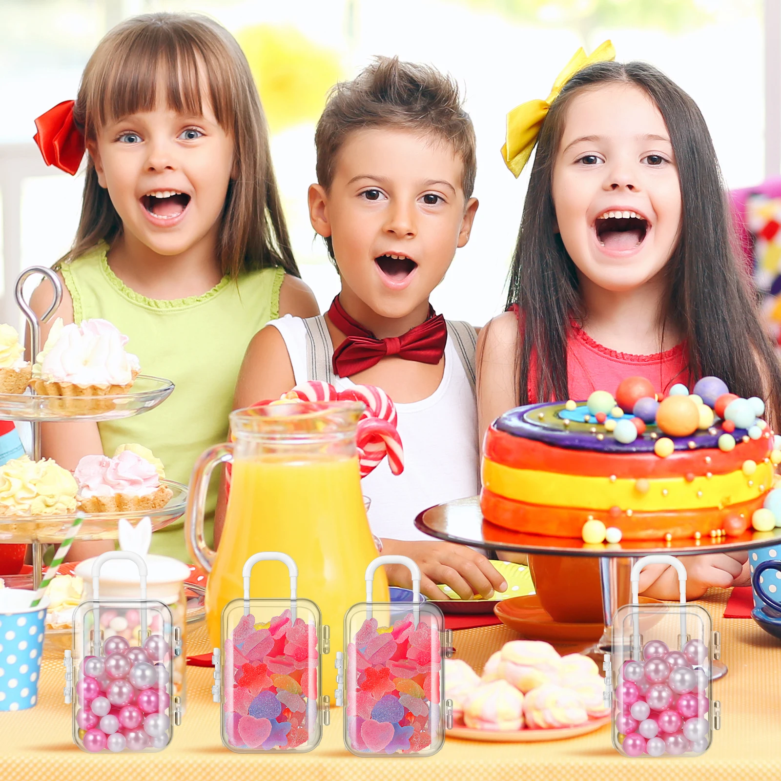 

12pcs Mini Suitcase Gift Box Candy Boxes For Wedding Party Favor Italian Themed Dessert Packaging Travel Inspired Decor Bridal