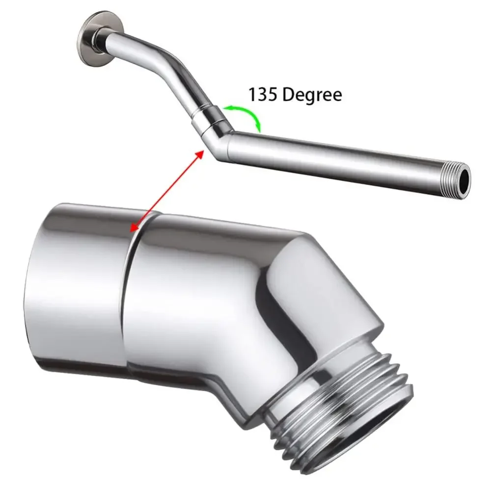 Uniwersalna głowica prysznicowa na łokieć Adapter G1/2 połączenia zmiana kąta ramię prysznicowe wydłużenie 90 ° 135 ° prysznic Spray do powierzchni wspornik łokcia