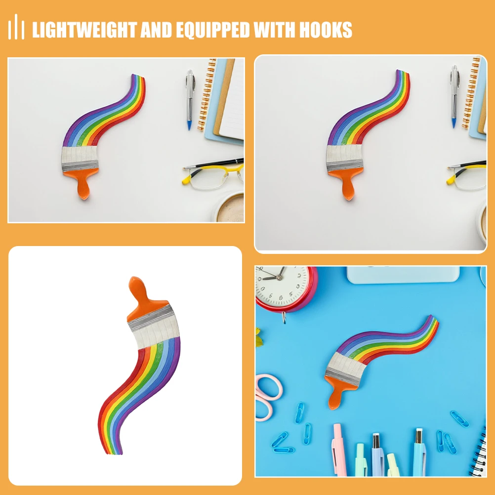 قوس قزح فرشاة الطلاء الراتنج الجدار الشنق النحت الإبداعية حديقة في الهواء الطلق فناء الديكور ساحة المنزل الجدار الشنق #4