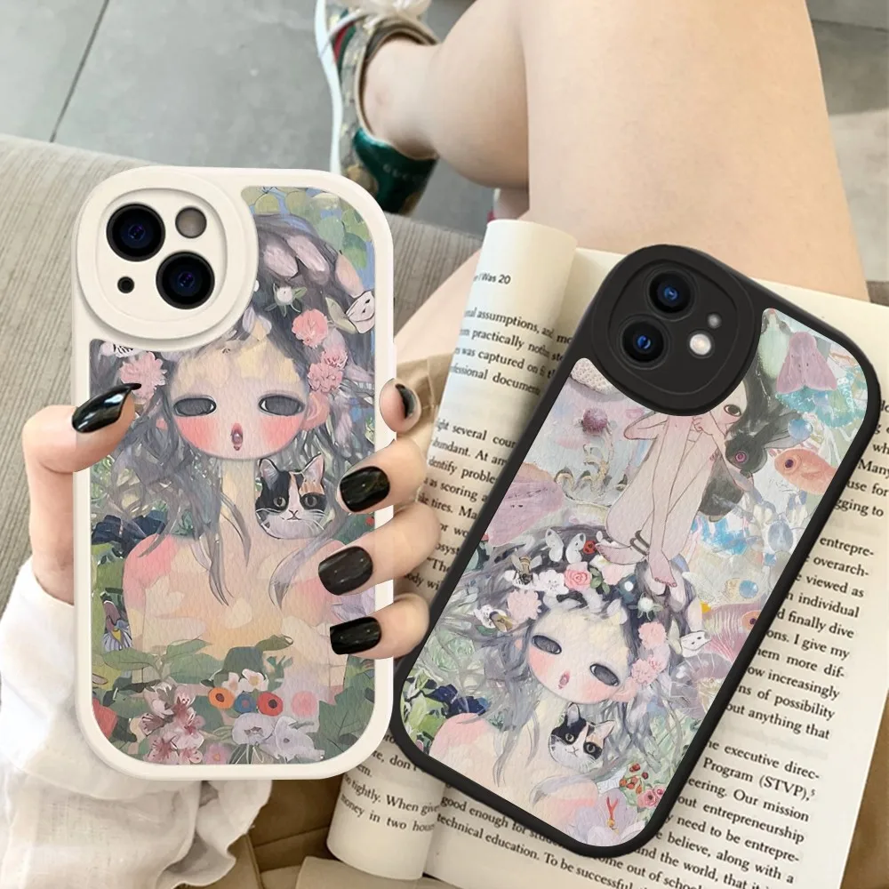 Aya Takano Phone Case Hard Leather For iPhone 14 13 12 Mini 11 14 Pro Max Xs X Xr 7 8 Plus Fundas