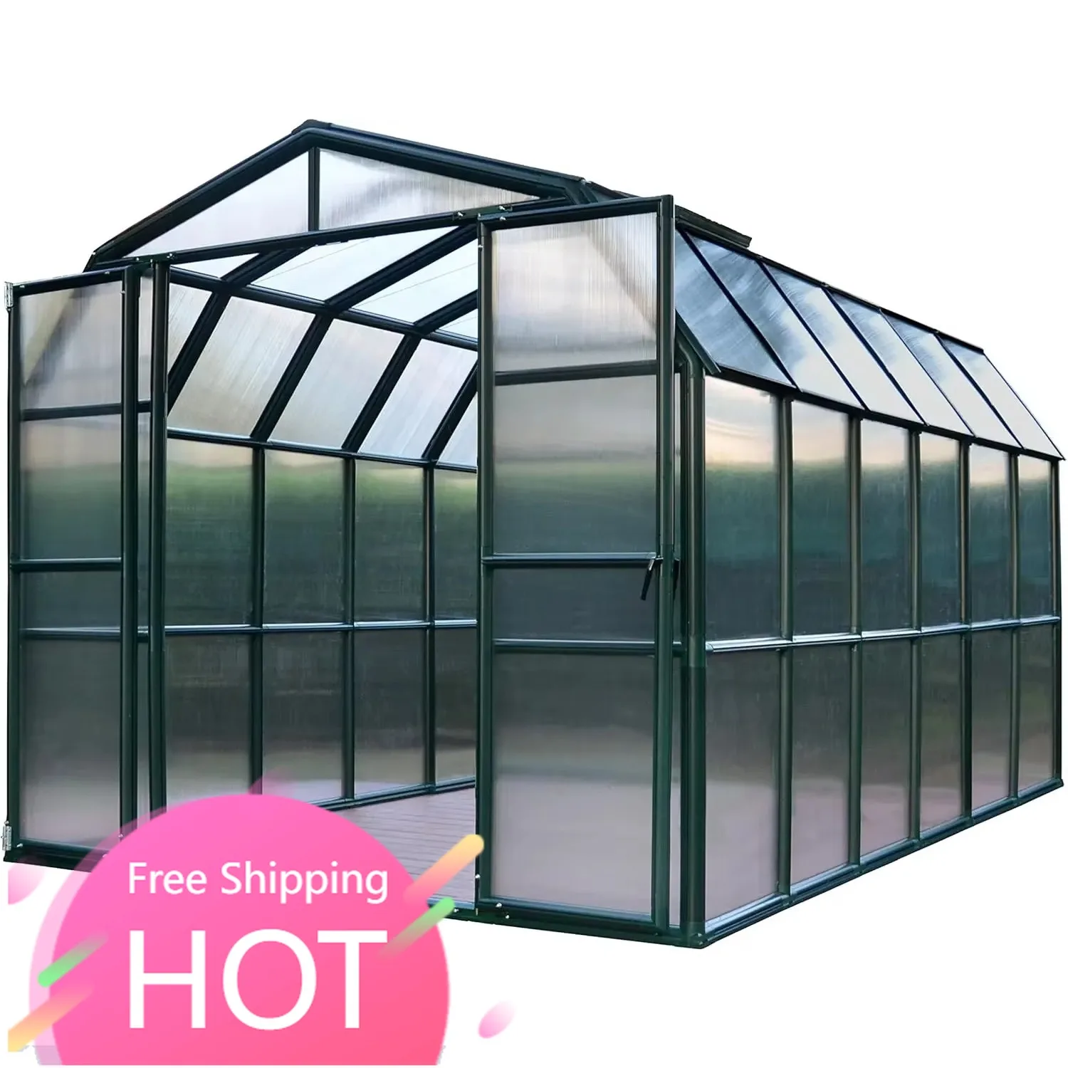 

Бестселлер 2 | Теплица 8х12 футов, большая, прозрачная, с двойными стенками из поликарбоната, сверхпрочная, набор для самостоятельной сборки