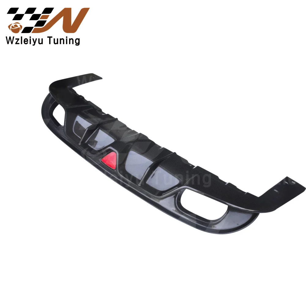 

New Style Real Carbon Fiber Rear Bumper Diffuser With Led Light Fit For Alfa Romeo Giulia 16-22 High Quality Fitment