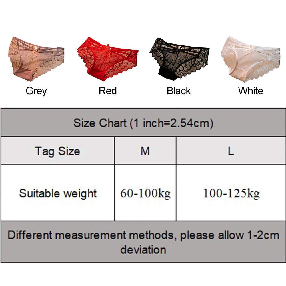 Womens Briefs Sheer Mesh Perspective Lace Panties Breathable Transparent Underpants Low-rise Sexy Bowknot Underwear Bikini