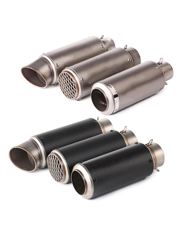 Motorfiets uitlaat inox uitlaat koolstofvezel uitlaat Universele 51/60mm met DB Killer voor z900 R3 R25 MT07 MT09 R1 Z400 Z650 - afbeelding 2