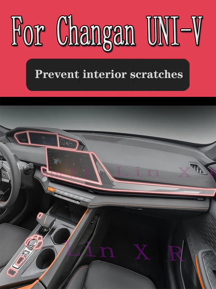 

For CHANGAN UNI-V 2022 Gearbox Panel Navigation Automotive Interior Screen TPU Protective Film Cover Anti-Scratch Accessories