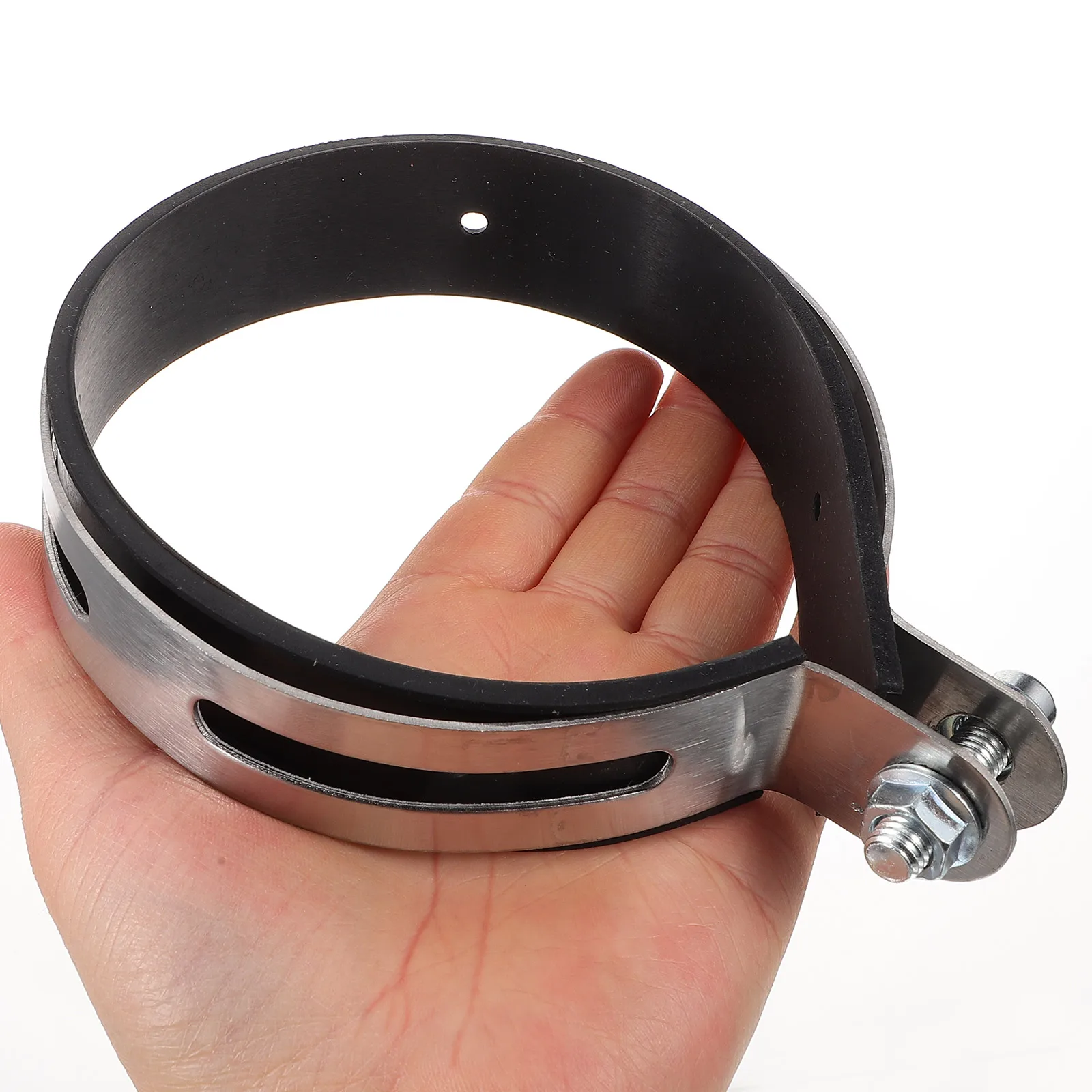 

Stainless Steel 110-115Mm Adjustable Butt Joint Band Clamp For Motorcycle Exhaust Pipe Repair Sleeve Coupler Hanger Flanges