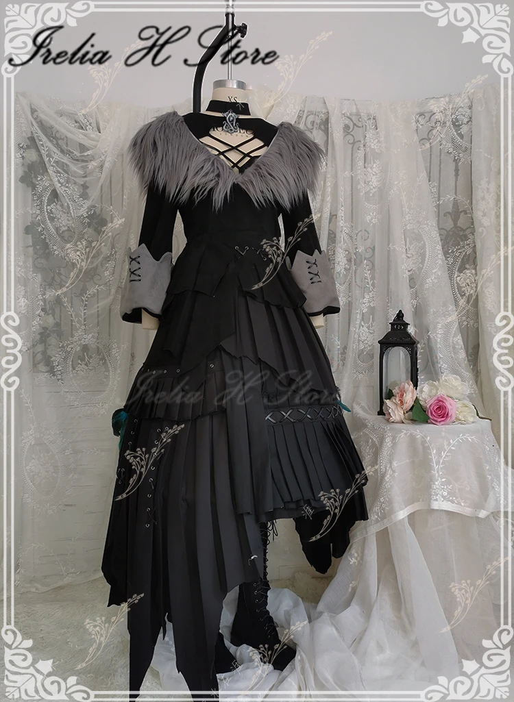 Irelia H Store Custom made/size FF14 Cosplay Y'shtola Rhul Cosplay Costume Scion Sorceress's Robe Halloween Black Robe Dress