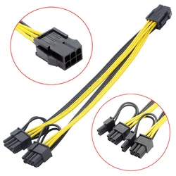PCI Express 6 Pin P Female to 2x Male 8 (6+2) Pin PCIE Extension Cable VGA Graphic Video Card GPU Adapter Power Supply Splitter