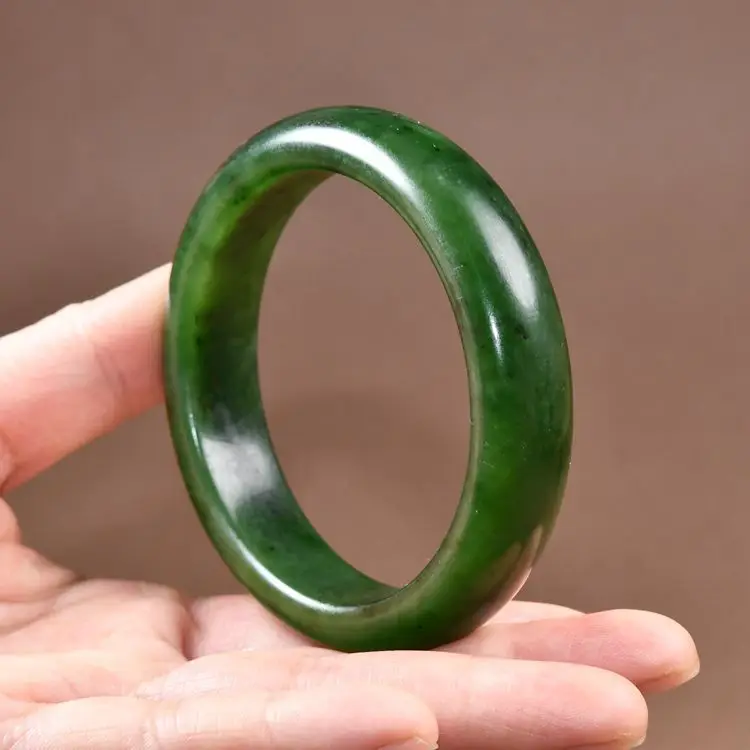 Grade A Nephrite Green Jade Bangle Women Healing Gemstone Fine Jewelry Genuine Chinese Hetian Jades Bangles Girlfriend Mom Gifts