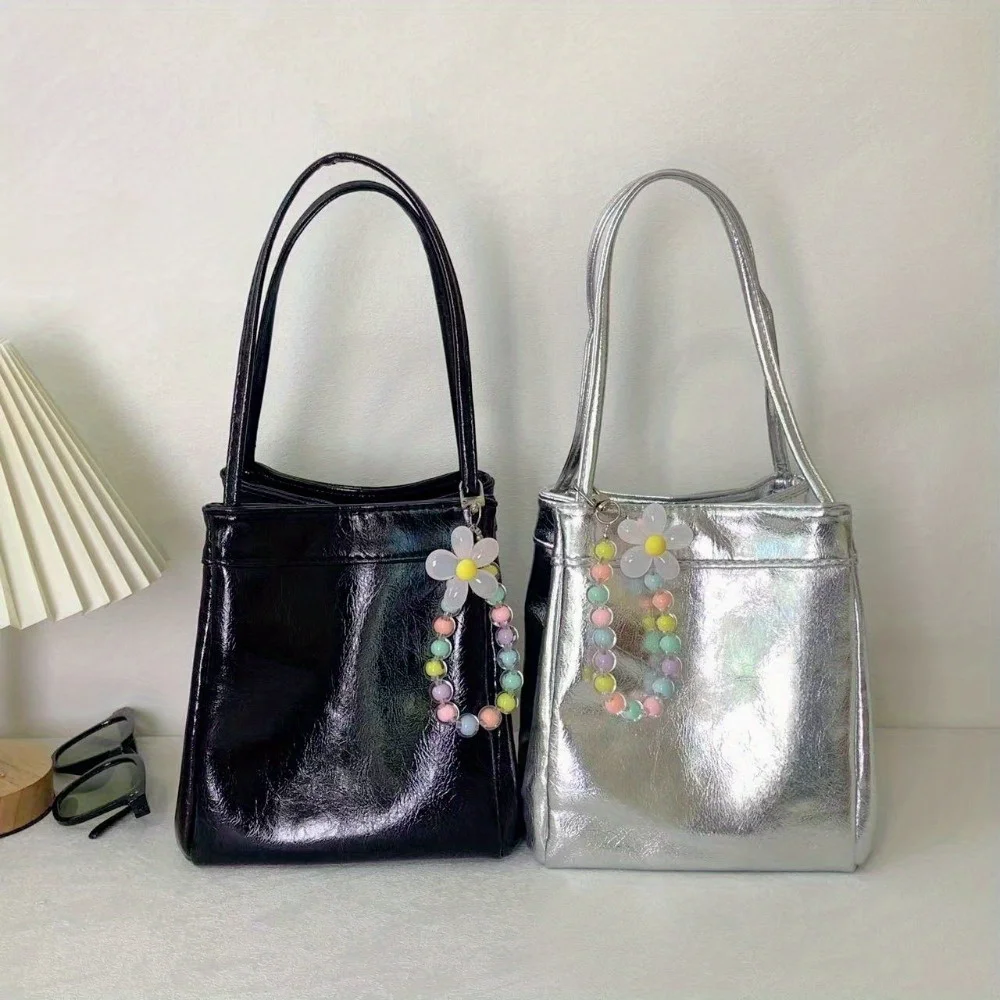 

Mirror Texture Bucket Bag, Mini Phone Case, Stylish Multifunctional Shiny Dopamine Handbag, Top Pick Style