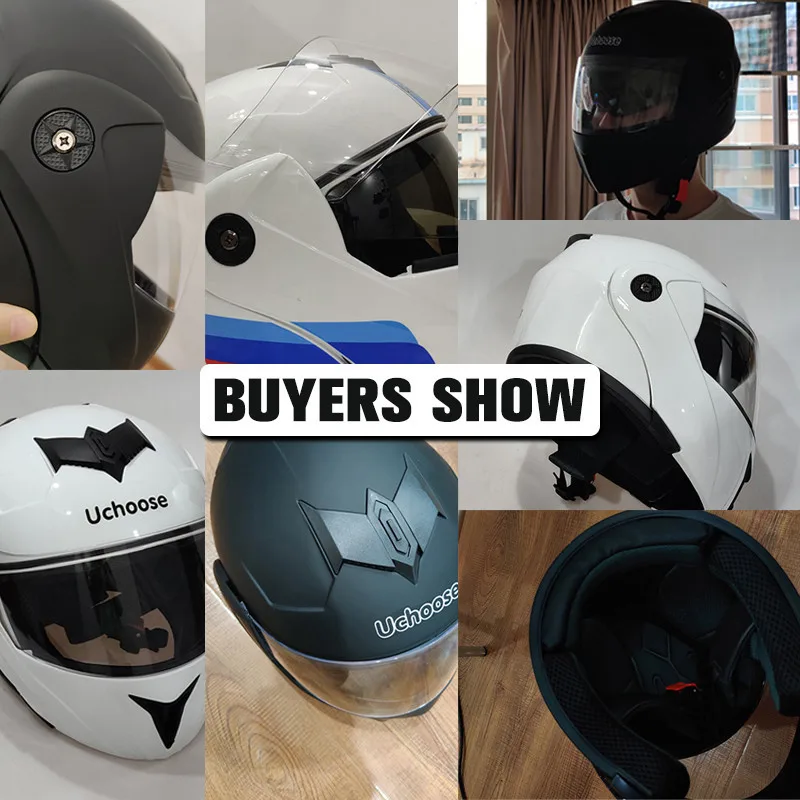 Uchoose New Modular Motorcycle helmet full face racing with Double sun visor Women man flip up helmet Double lens DOT