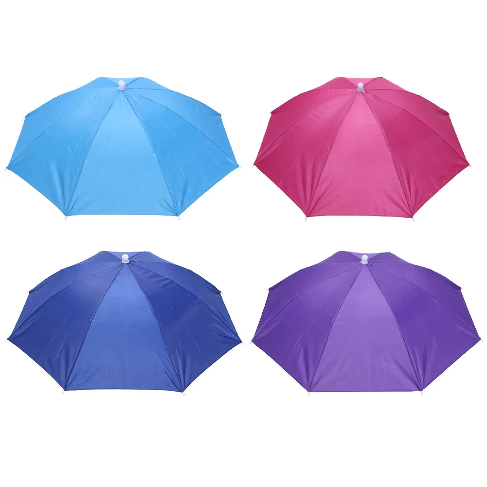Kopfregenschirm mit Elastikband, wasserdichter Kopfregenschirm, leichte Kopfbedeckung, Regenschirmmütze, universell einsetzbar für Outdoor-Angeln
