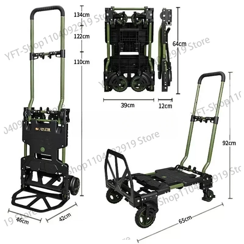 Portable Folding Luggage Cart, Outdoor Camping Wagon, Collapsible Hand Truck, Multifunction Home Use