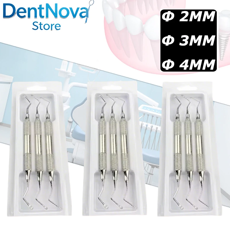 

3set Dental Curette Set Stainless Steel Gracey-Type Tool for Deep Pocket Scaling & Implant Maintenance