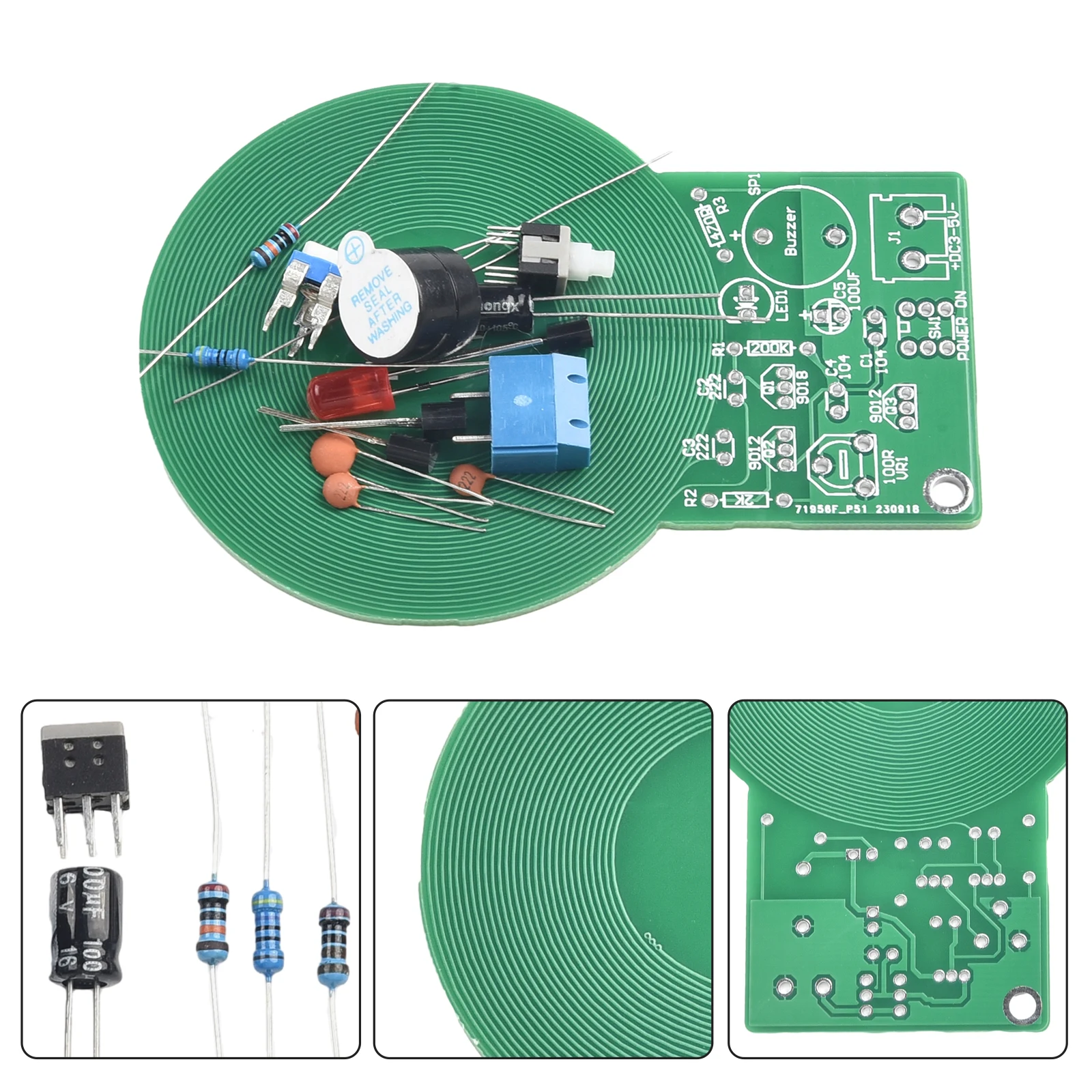 Kit detektor logam elektronik DC 3 V-5 V, modul papan Sensor tanpa kontak DIY, Kit detektor logam elektronik