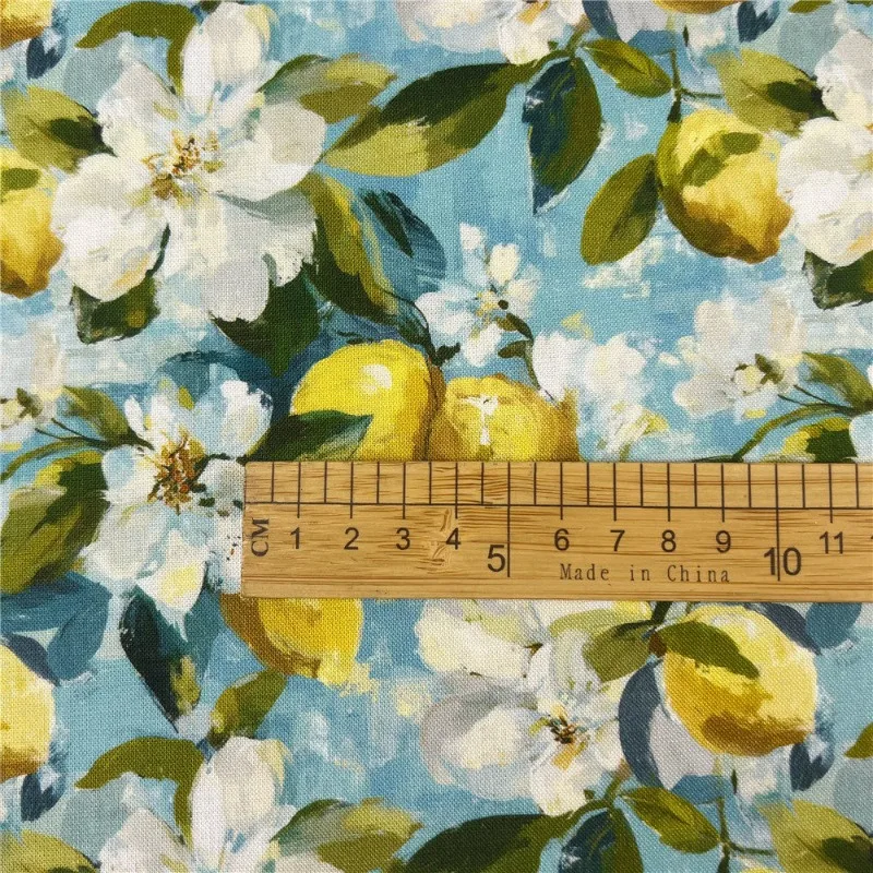 Vintage Oil Painting Grape Cherry Cotton Plain Weave Fabric Fruit Tablecloth Decor DIY Handmade Dress Sewing Textile Fabric view 3