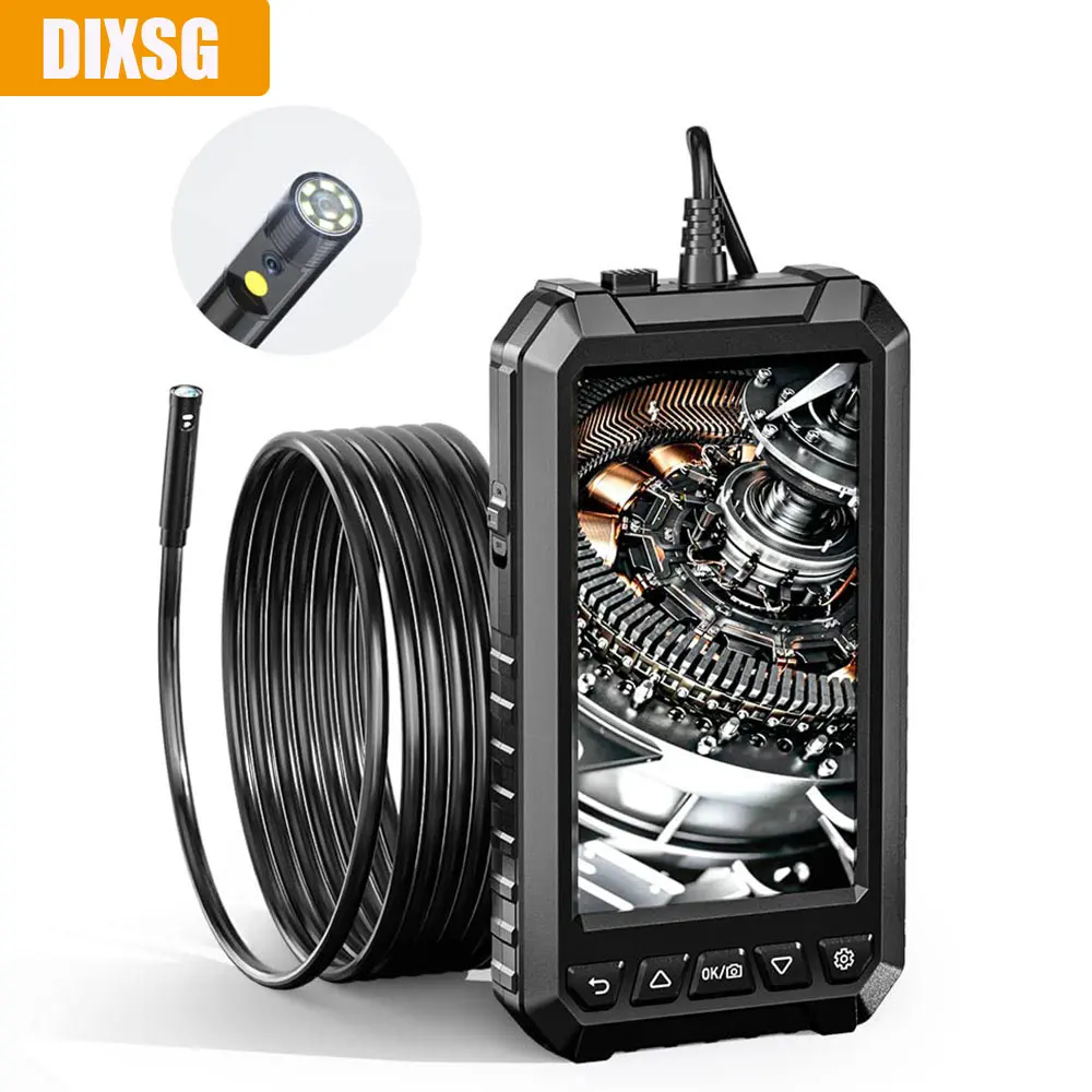 

5003B 1080P 8mm Dual Screen Endoscope 5" IPS IP67 Inspection Camera 1.5X Zoom Detachable Semi-Rigid Cable Industrial Endoscope