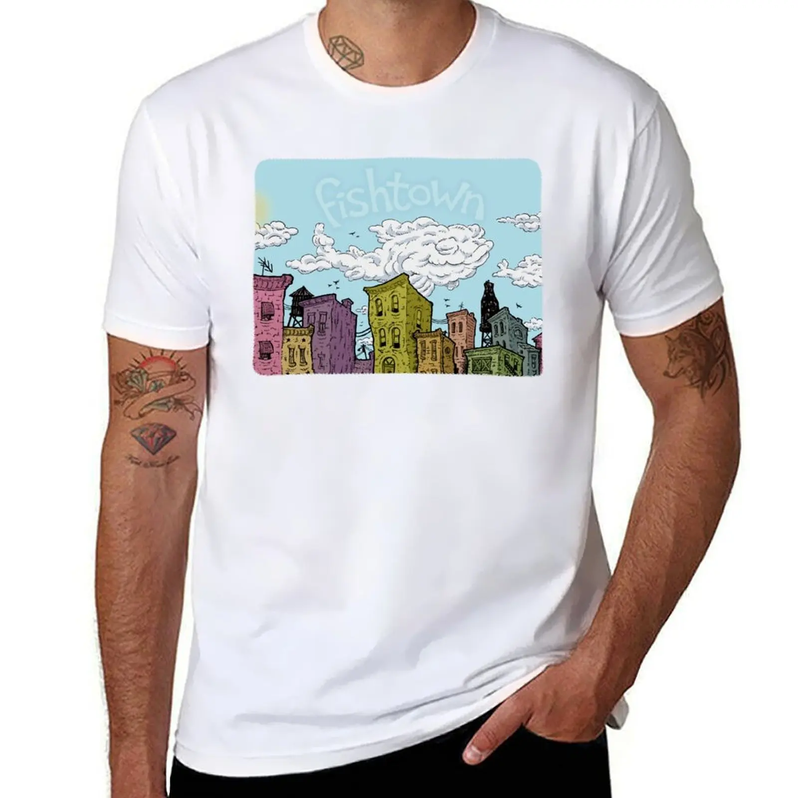 

Fishtown Afternoon T-Shirt man t shirts cotton men t shirt cotton 100% T-Shirt