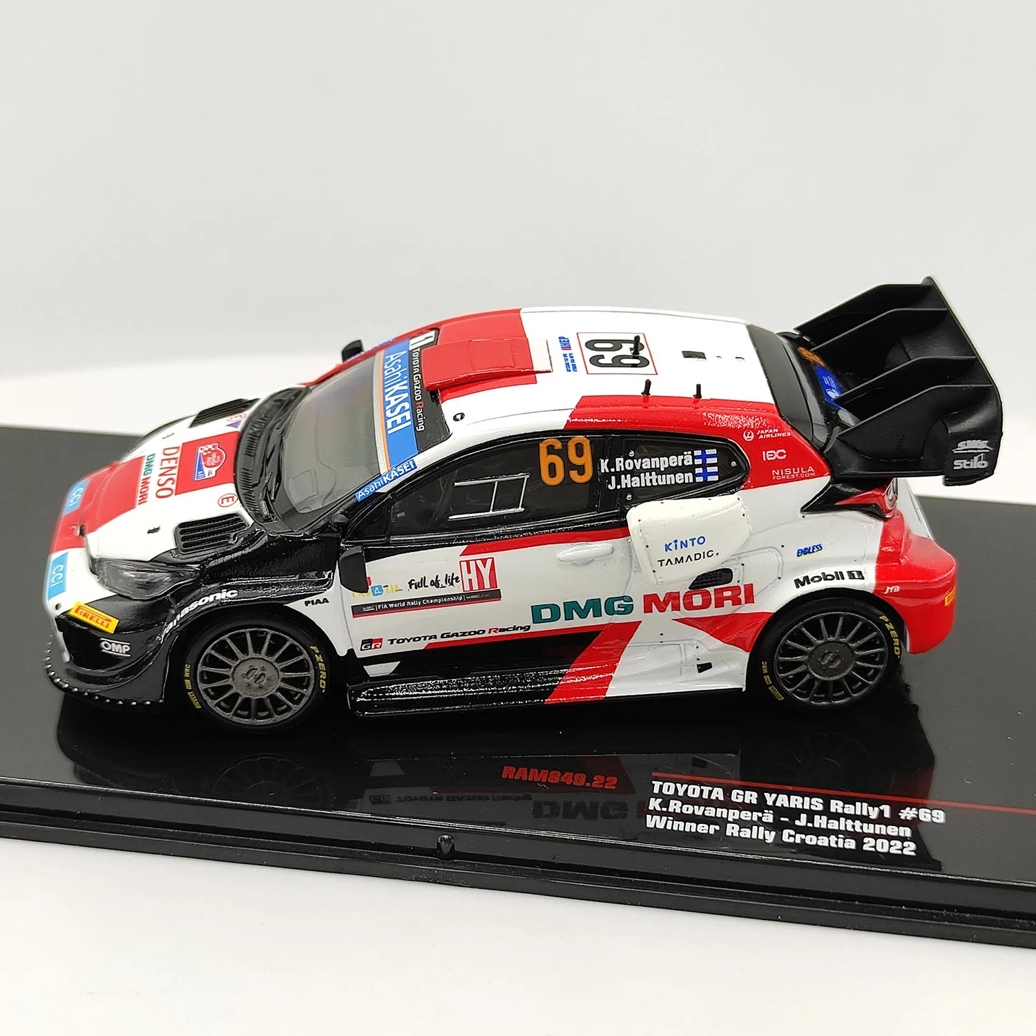 ミニパーツ 1/43スケール トヨタ ヤリス 69 ラリーカー 合金製カーモデル