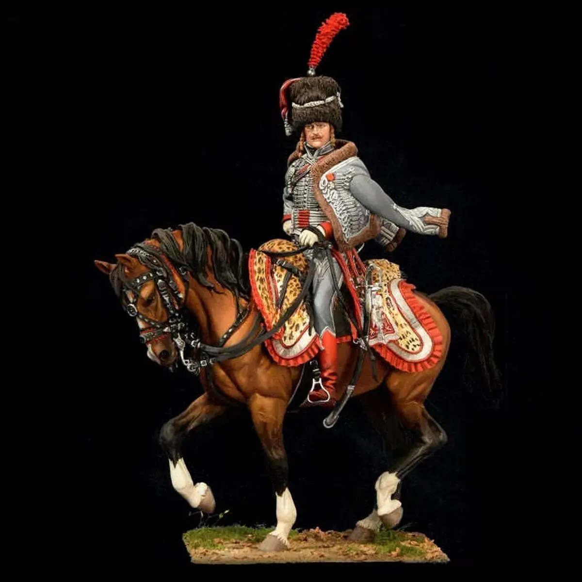 Resin Model Figure, 1/18 Scale French Cavalry Officer, GK, Unassembled and Unpainted Kit, 3D DIY Toy