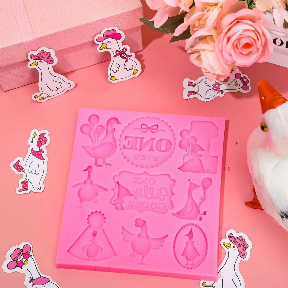 Een domme gans verjaardag fondant mallen grappige domme gans siliconen mallen chocolade snoep mal voor keuken ambachten bakken eerste bi