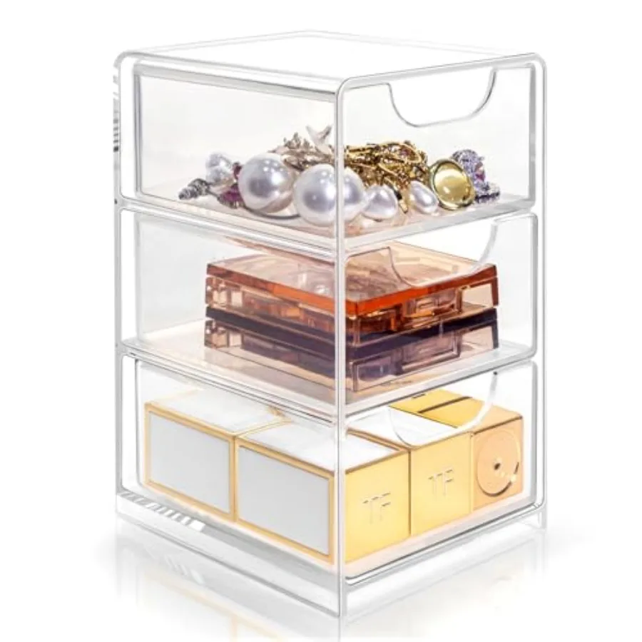 

Small Desk Organizer with Drawer Desktop Organization for Office Supplies Jewelry Storage Box