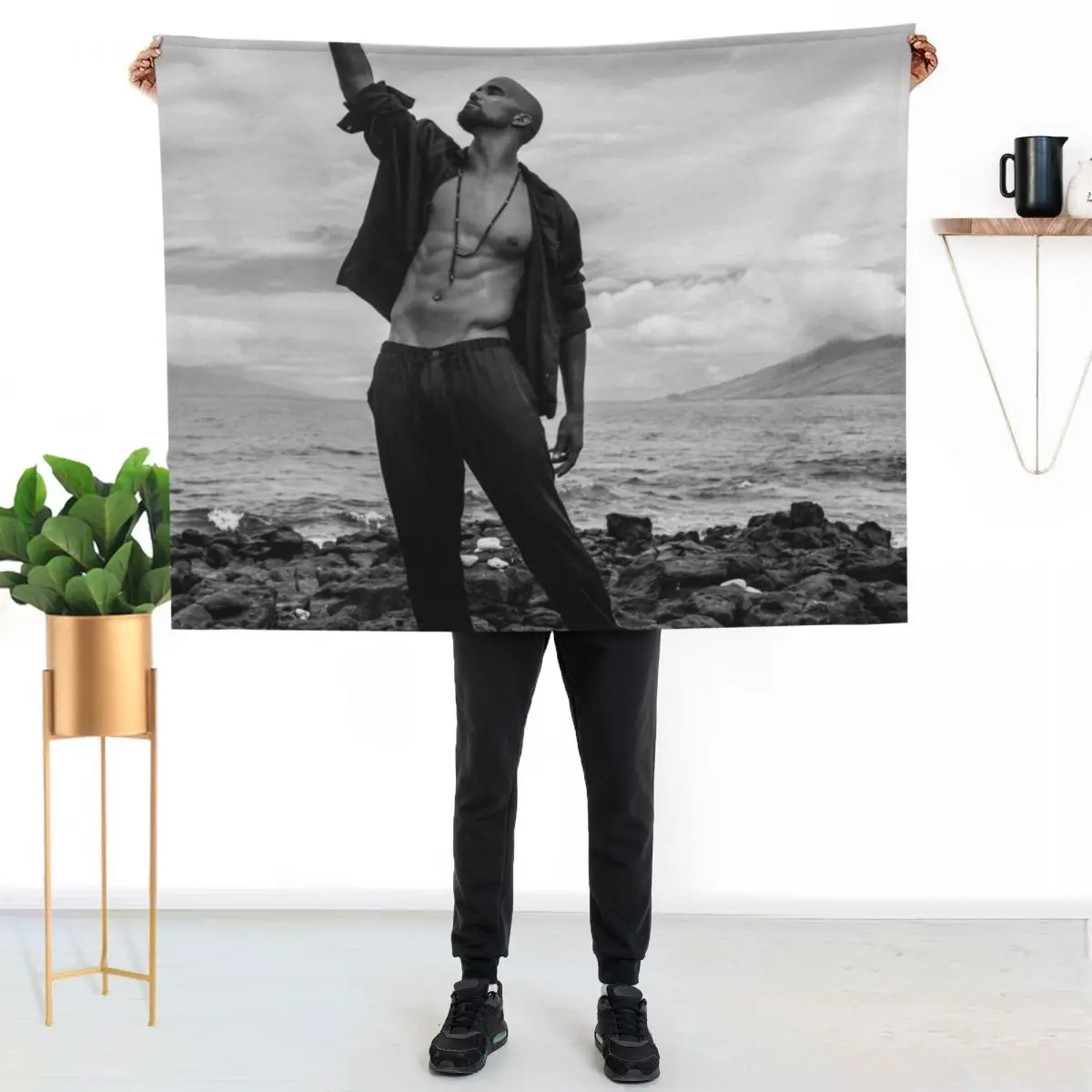 

shemar moore Throw Blanket Cozy Light Blanket for Travel Camping Picnic